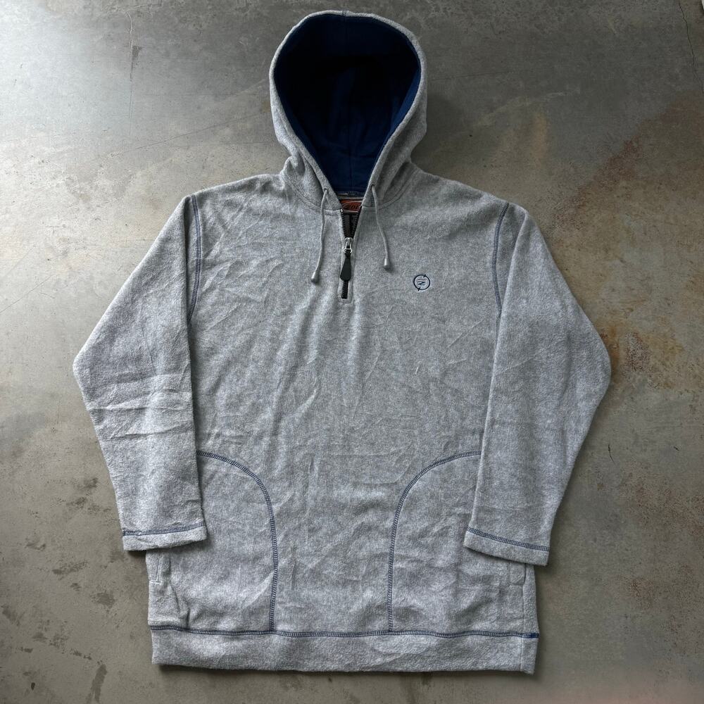 Vintage Y2K Zonz Streetwear Skater Oversized Quarter Zip Fleece Hoodie Size S